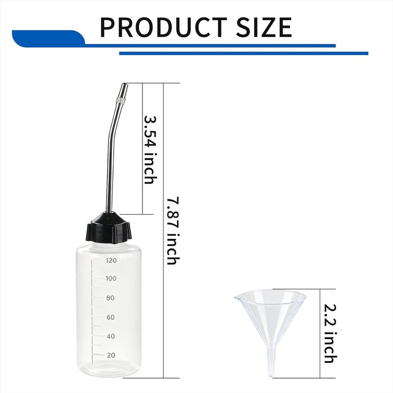 WHTCHSU 3 Pcs Needle Oiler (4 OZ), Precision Gun Oil Bottle, Medical Grade LDPE Oil Applicator with Extra Long 3.5 Inch Stainless Needle Tip – Easy to Use for Gun Oil, Crafts, Hinges, Sewing Machines and More - Image 2